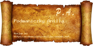 Podmaniczky Anilla névjegykártya